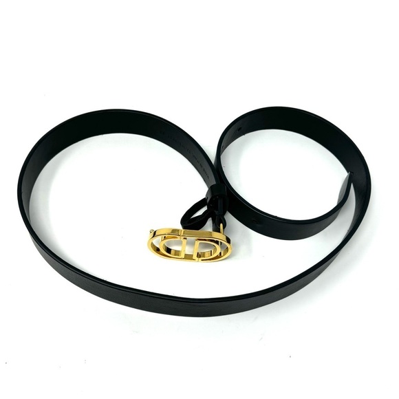 Dior 30 Montaigne CD Belt – Black Leather, Gold Buckle, Size 80 - Picture 7 of 8
